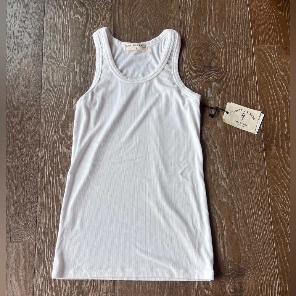 Electric & Rose Elle Rib Tank In Cloud